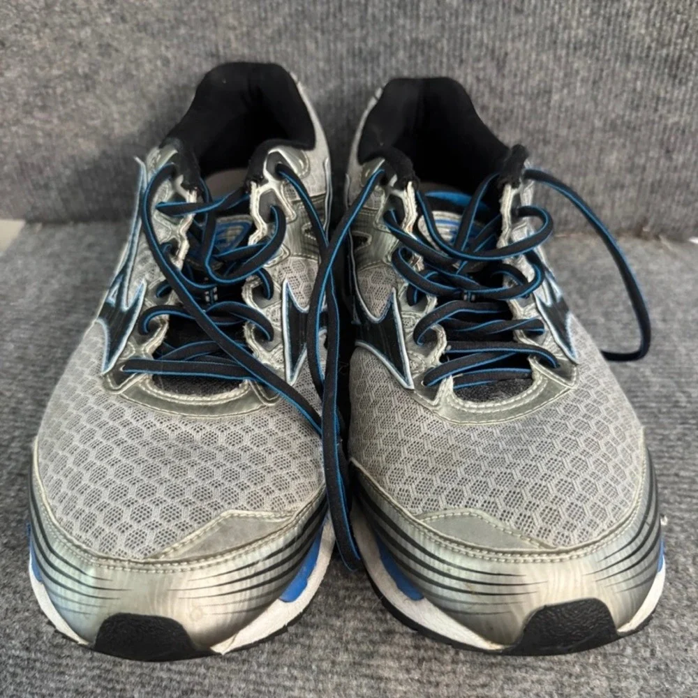 Mizuno Wave Paradox 2 Mens Running Shoes Silver Blue Stability Sneakers 11.5